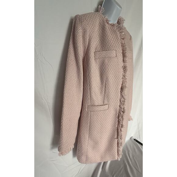 Venus Women Jacket Size 12 Pink Tweed -Open Front - Picture 3 of 16